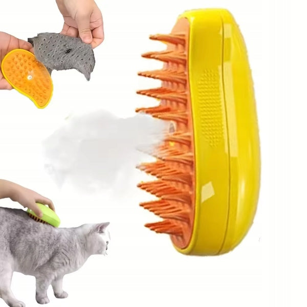 Szczotka Parowa dla Psa i Kota Elektryczna Żółta