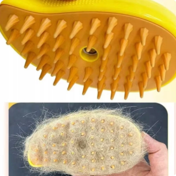 Szczotka Parowa dla Psa i Kota Elektryczna Żółta