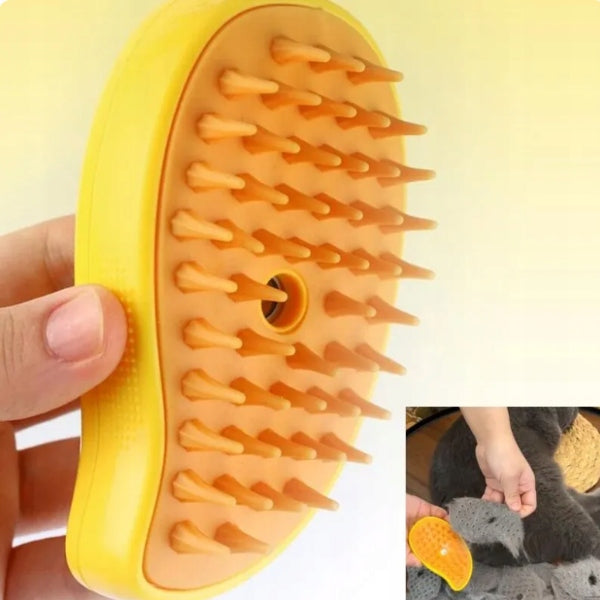 Szczotka Parowa dla Psa i Kota Elektryczna Żółta