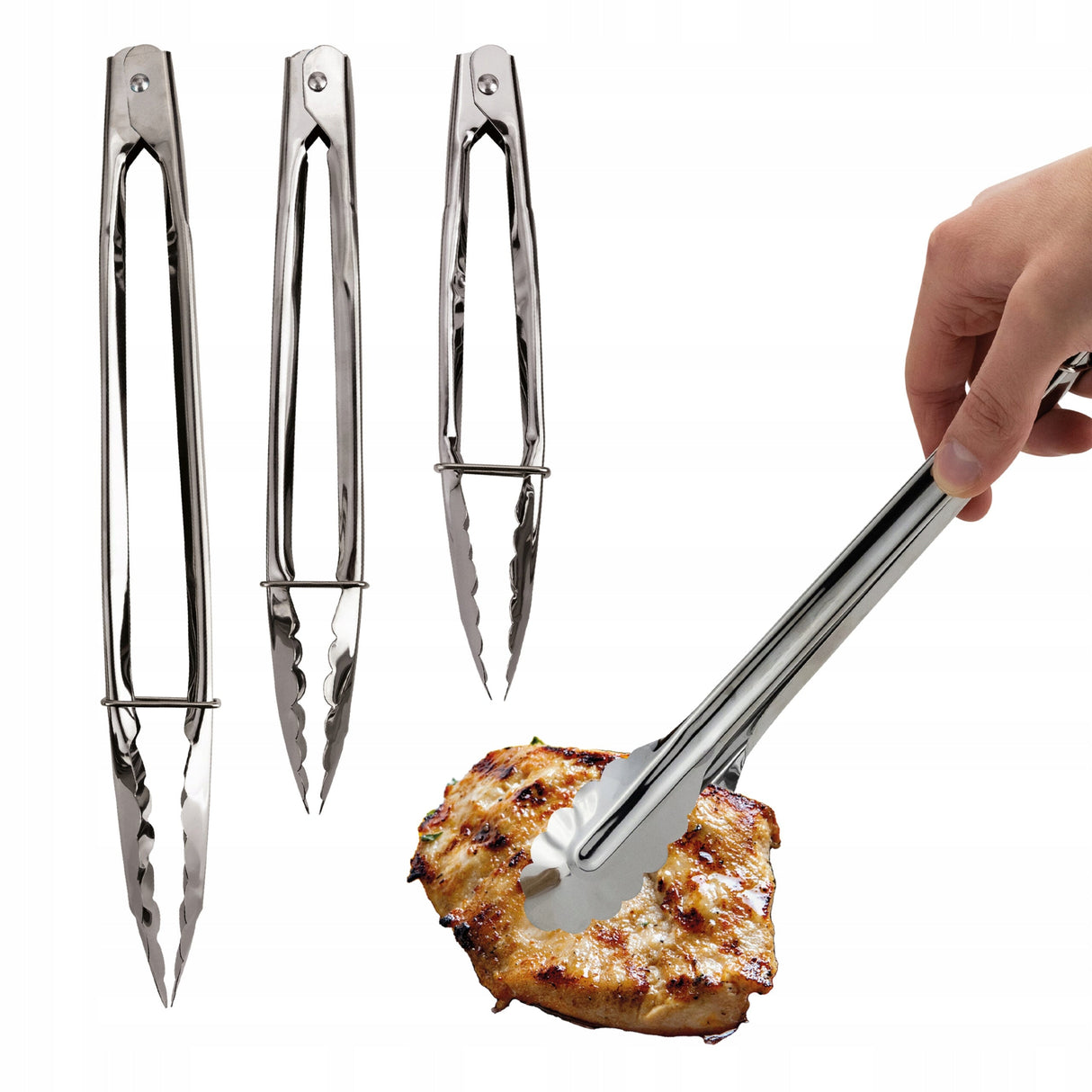 ZESTAW 3 szt. Szczypce Kuchenne Na Grilla