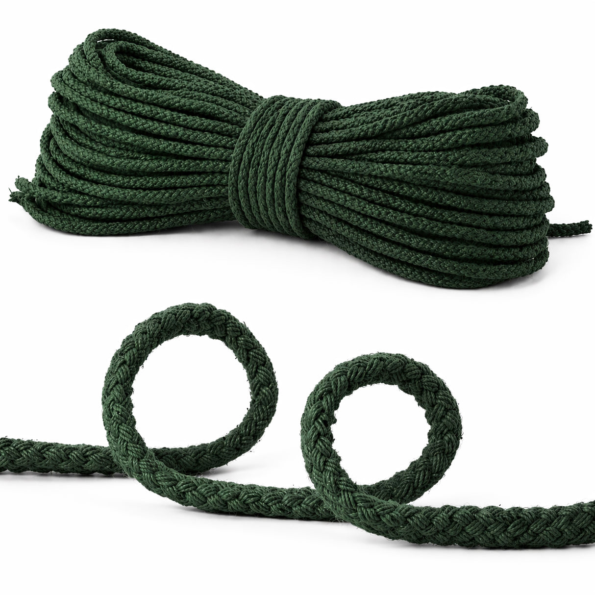 Sznurek bawełniany pleciony 5mm Zielony