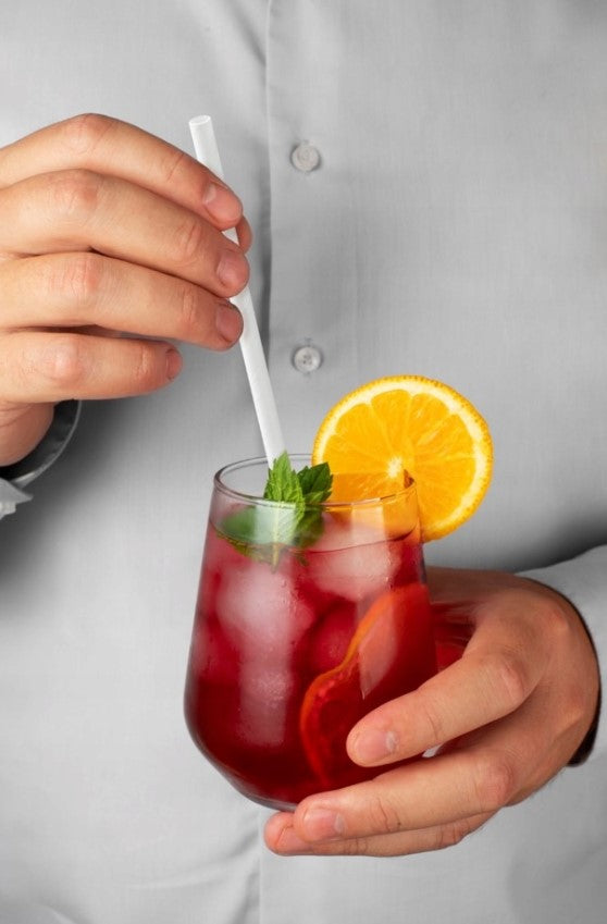 Słomki Papierowe Grube Białe 20cm 200 szt.