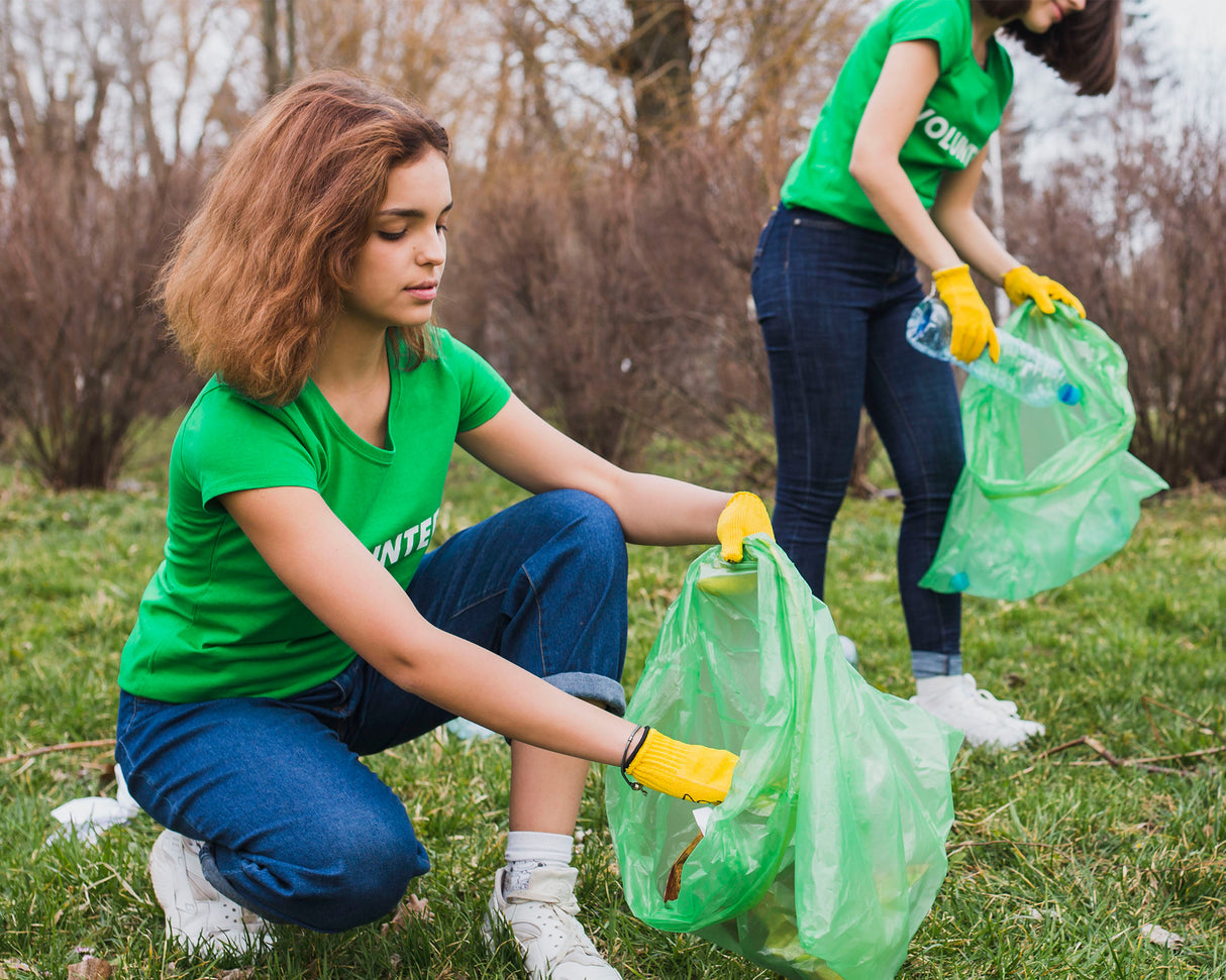 Zielone worki na śmieci z recyklingu 35 L
