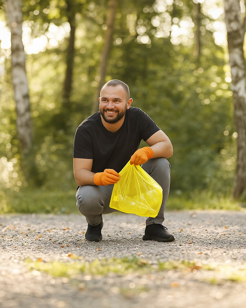 Żółte worki na śmieci z recyklingu 35 L