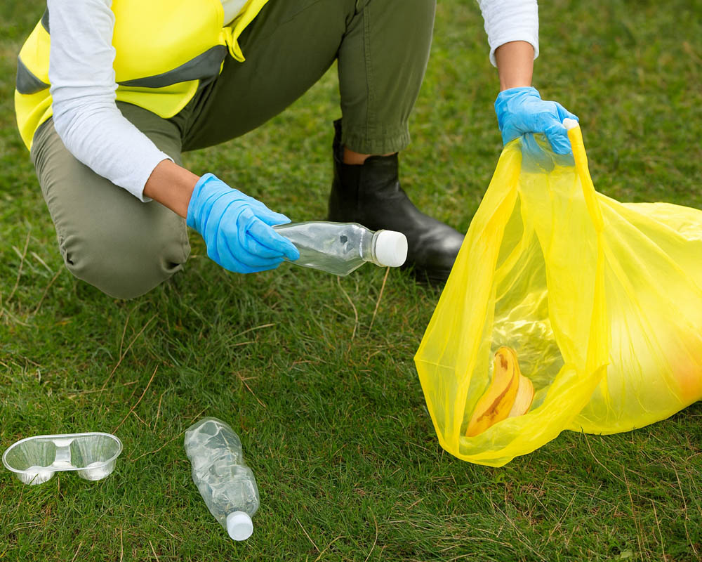 Żółte worki na śmieci z recyklingu 35 L