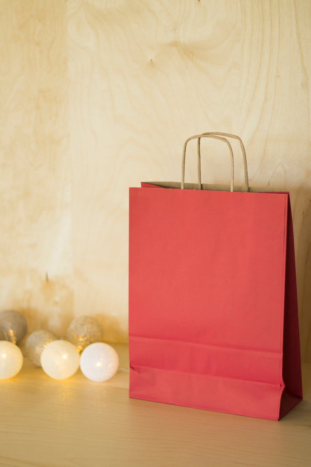 Torba papierowa świąteczna 180x80x225mm Złota Choinka