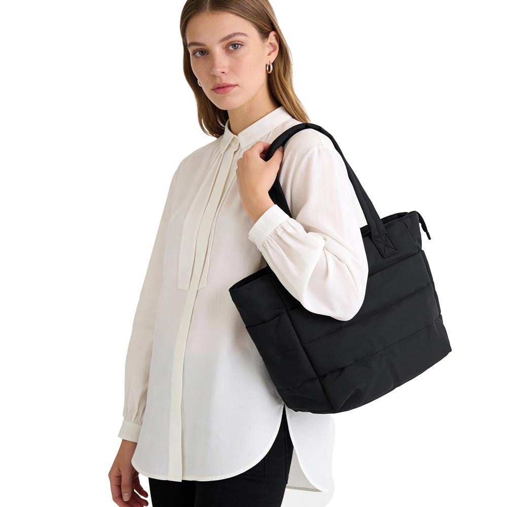 Czarna Pikowana Torba Damska