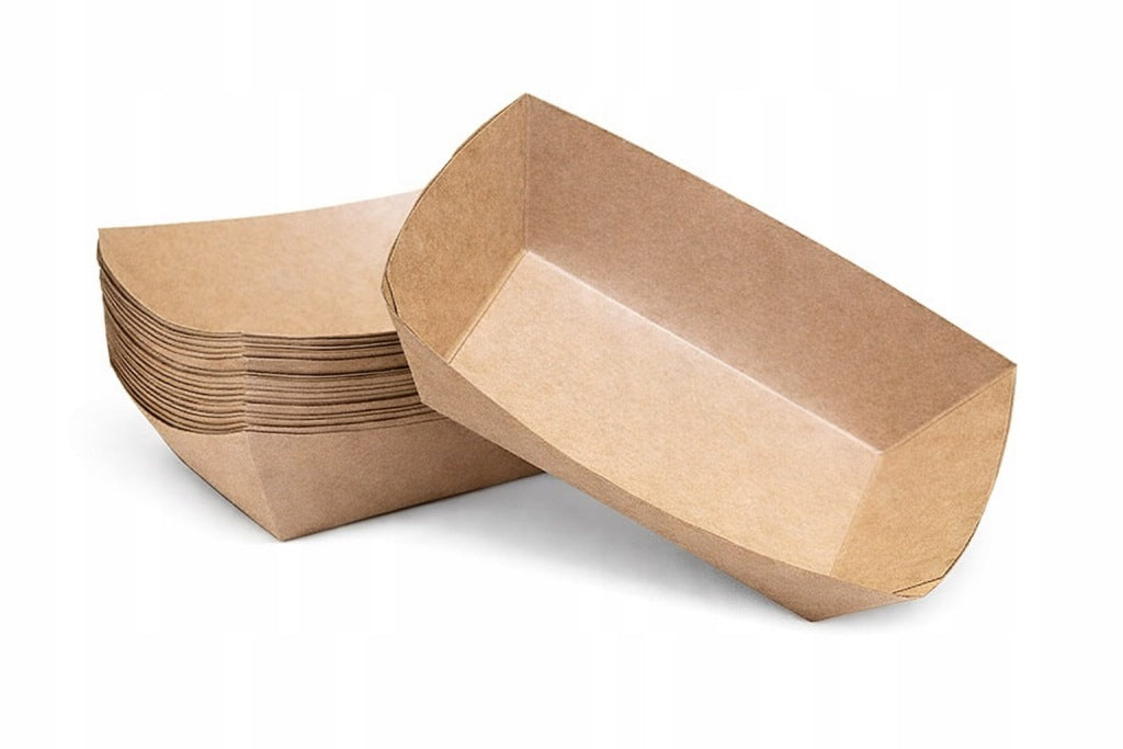Tacka papierowa Kraft łódka głęboka 50 sztuk