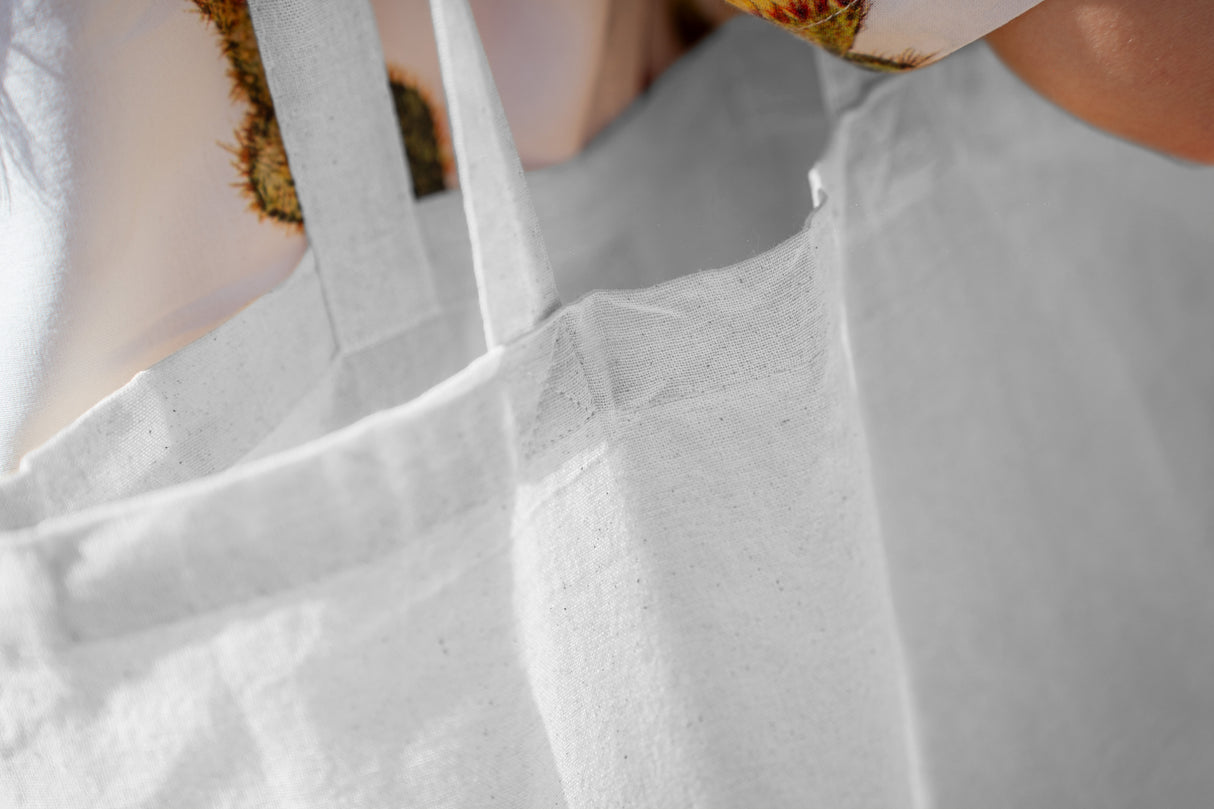 Torba bawełniana 380x80x420mm Biała Uchwyt: 70cm