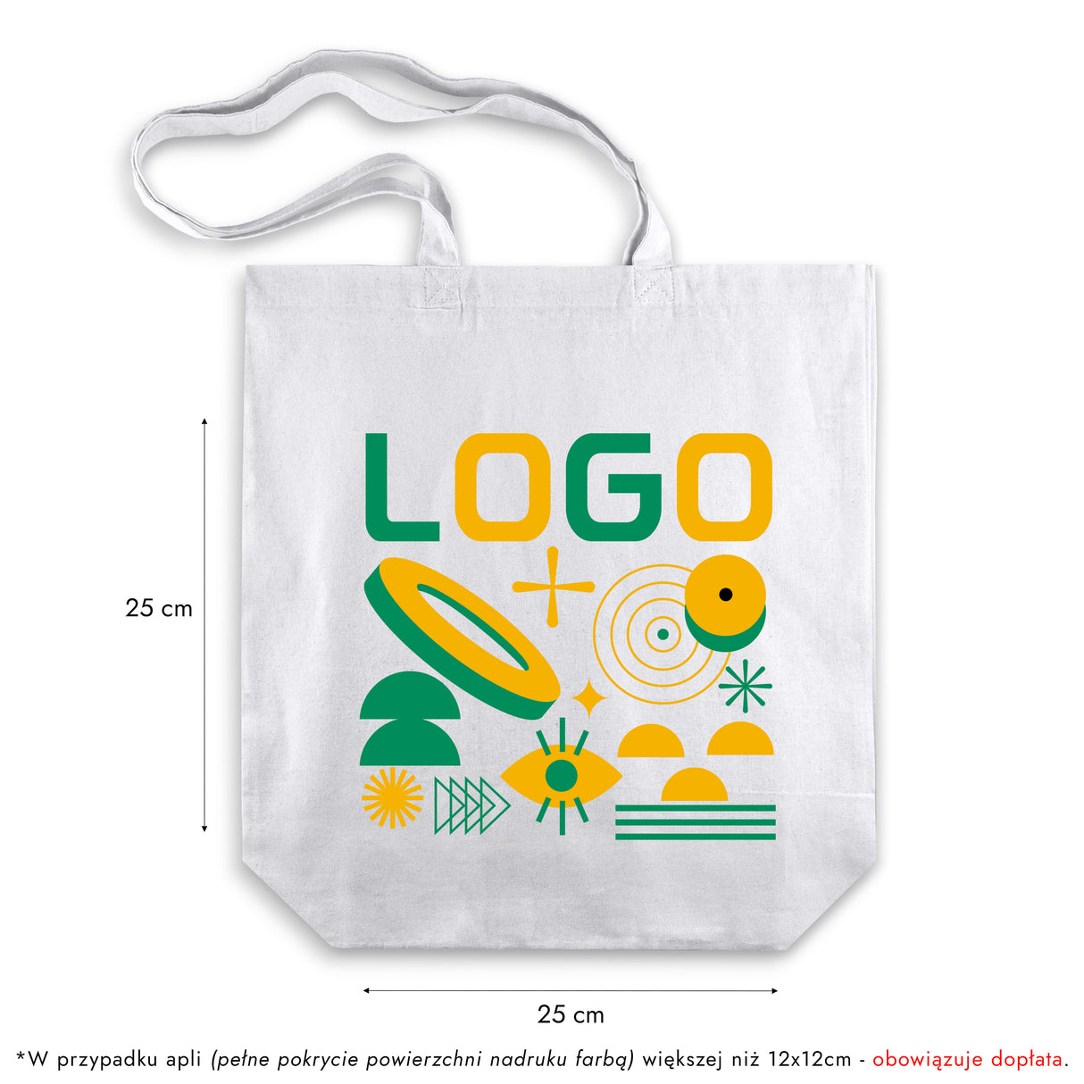 Torba Bawełniana z Własnym Nadrukiem 380x80x420mm 145g/m2 Biała