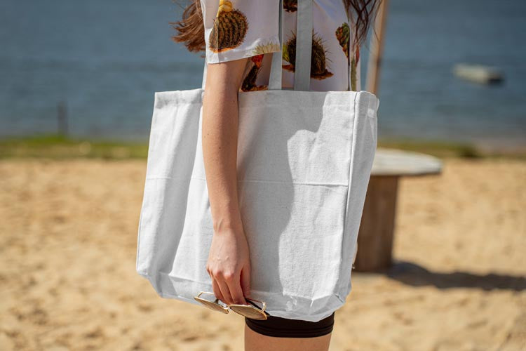 Torba bawełniana 380x80x80x420mm Biała Uchwyt: 70cm