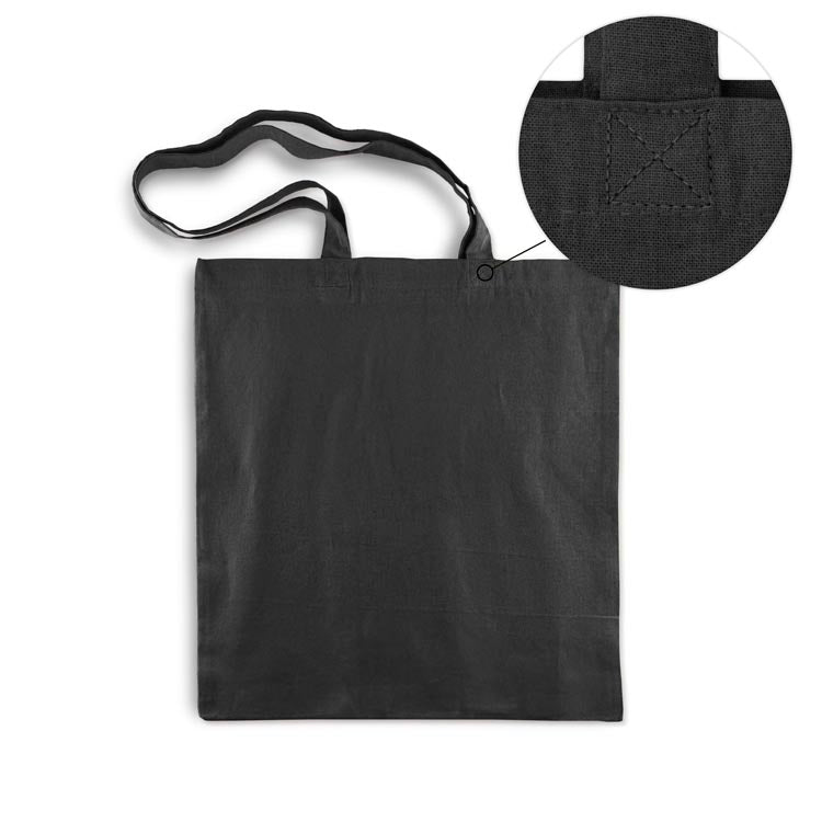 Torba Bawełniana 380x420mm Czarna Uchwyt: 70 cm