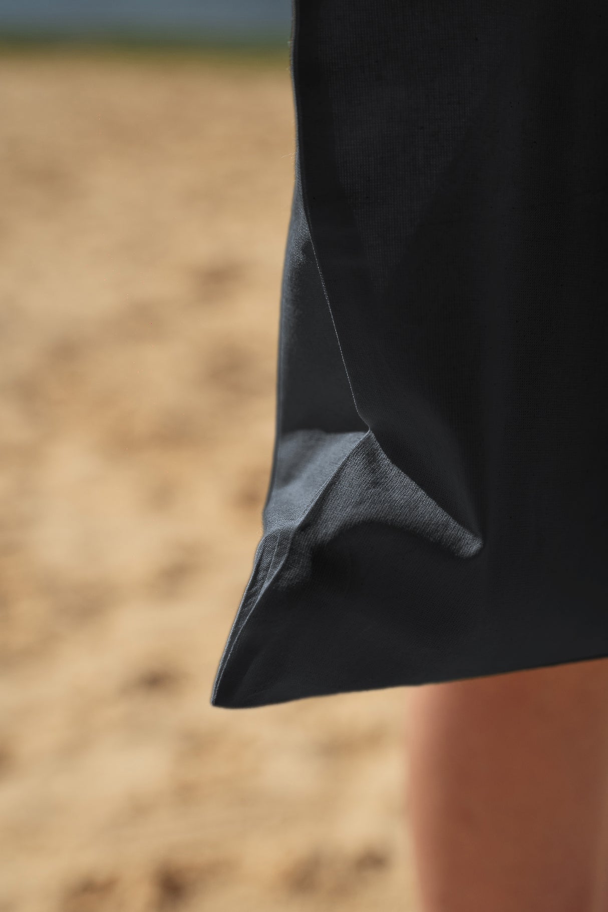 Torba bawełniana 380x420mm Czarna Uchwyt: 70 cm