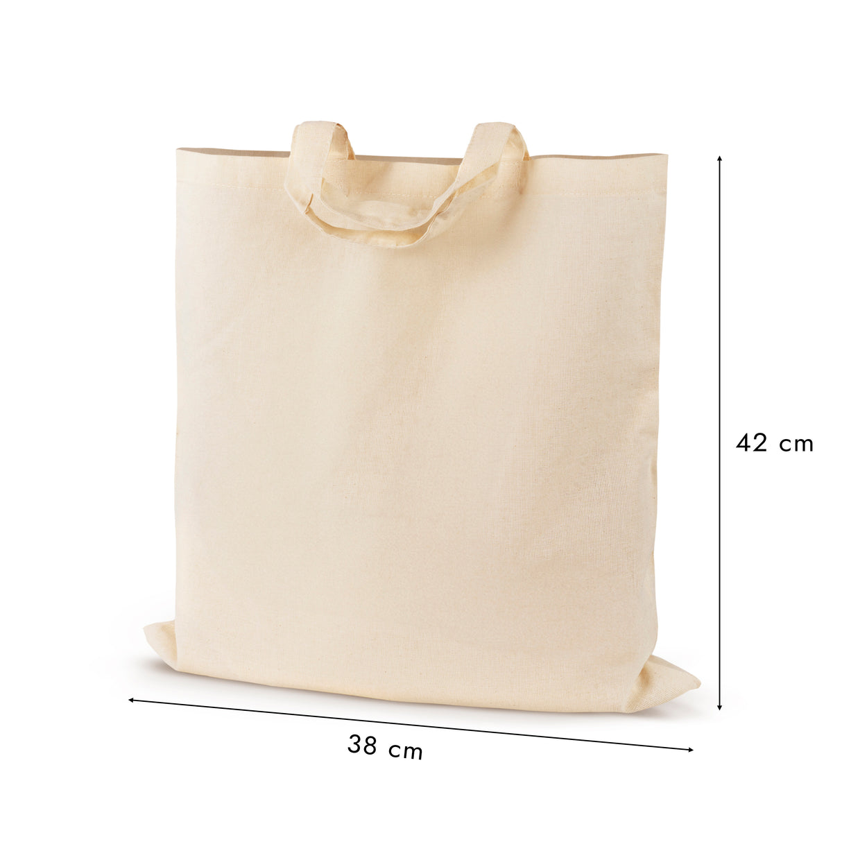 Torba bawełniana 380x420mm Ecru Uchwyt: 35cm