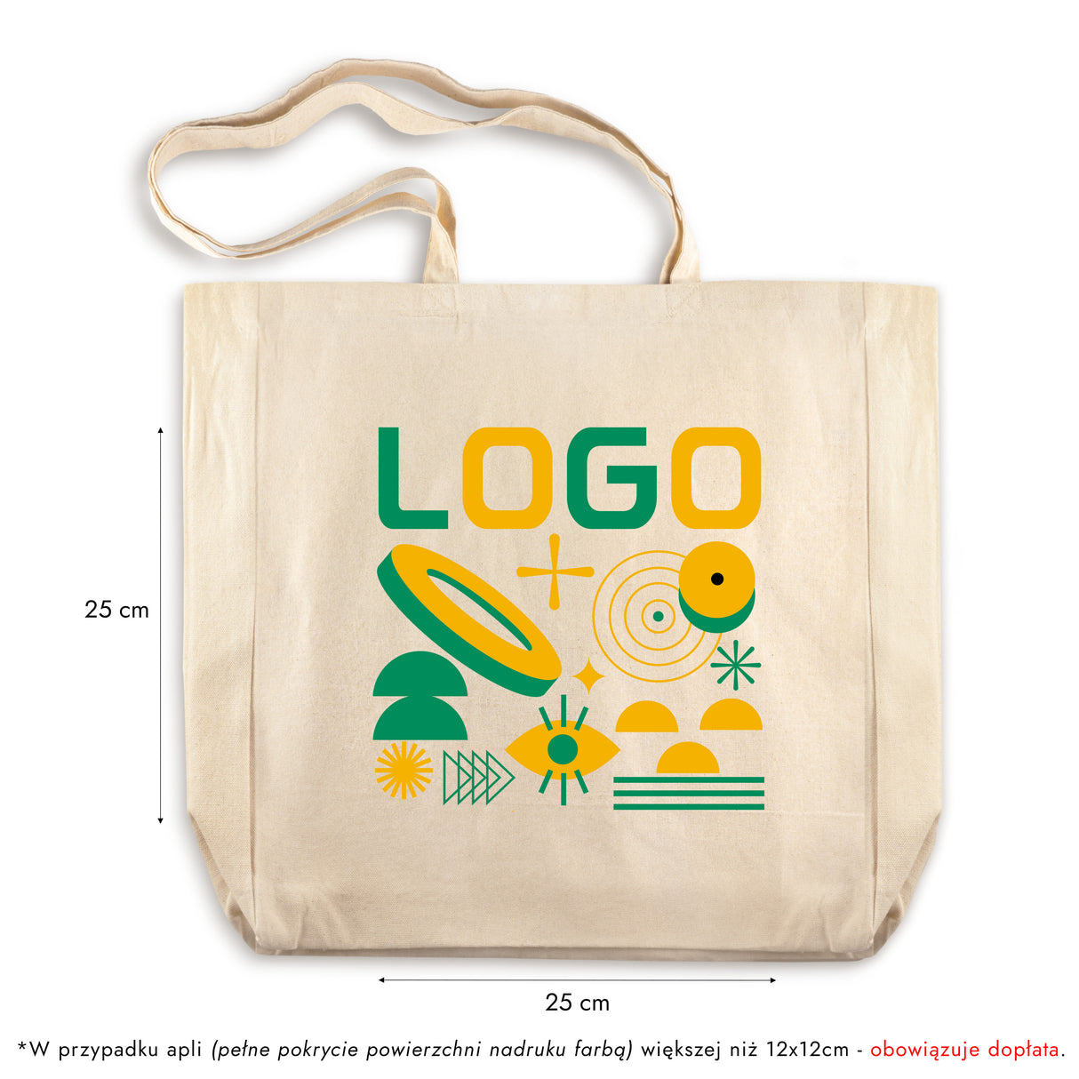 Torba bawełniana z własnym nadrukiem 380x80x80x420mm ecru 220g/m2