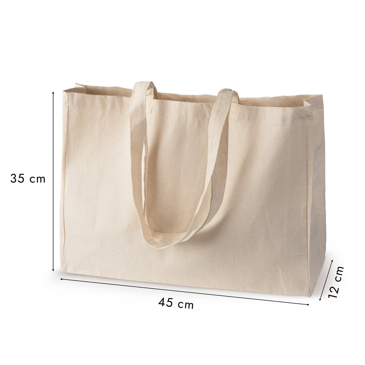 Torba bawełniana 450x120x120x350mm Ecru Uchwyt: 70 cm