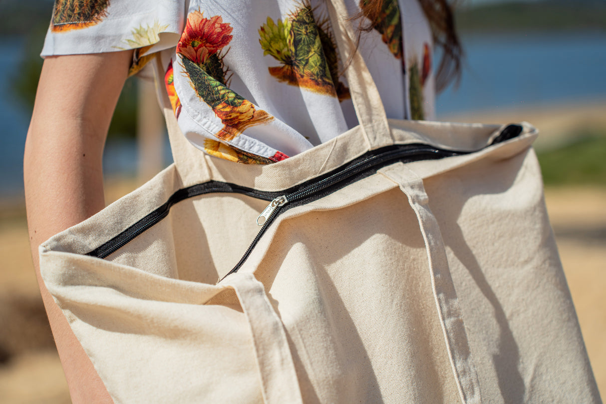 Torba bawełniana 510x150x380mm Ecru Uchwyt: 70 cm