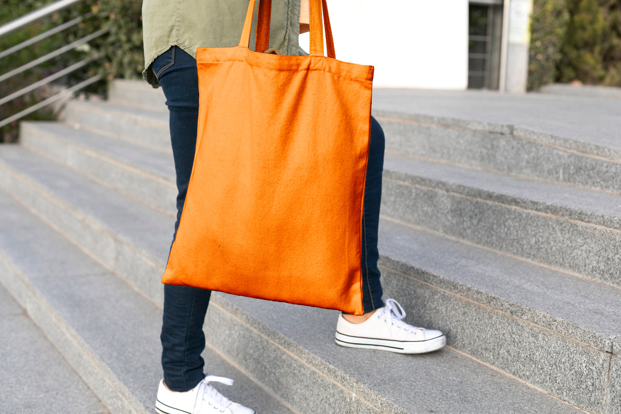 Torba bawełniana 380x420mm Pomarańczowa Uchwyt: 70 cm