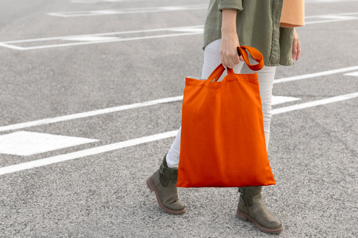 Torba bawełniana 380x420mm Pomarańczowa Uchwyt: 70 cm