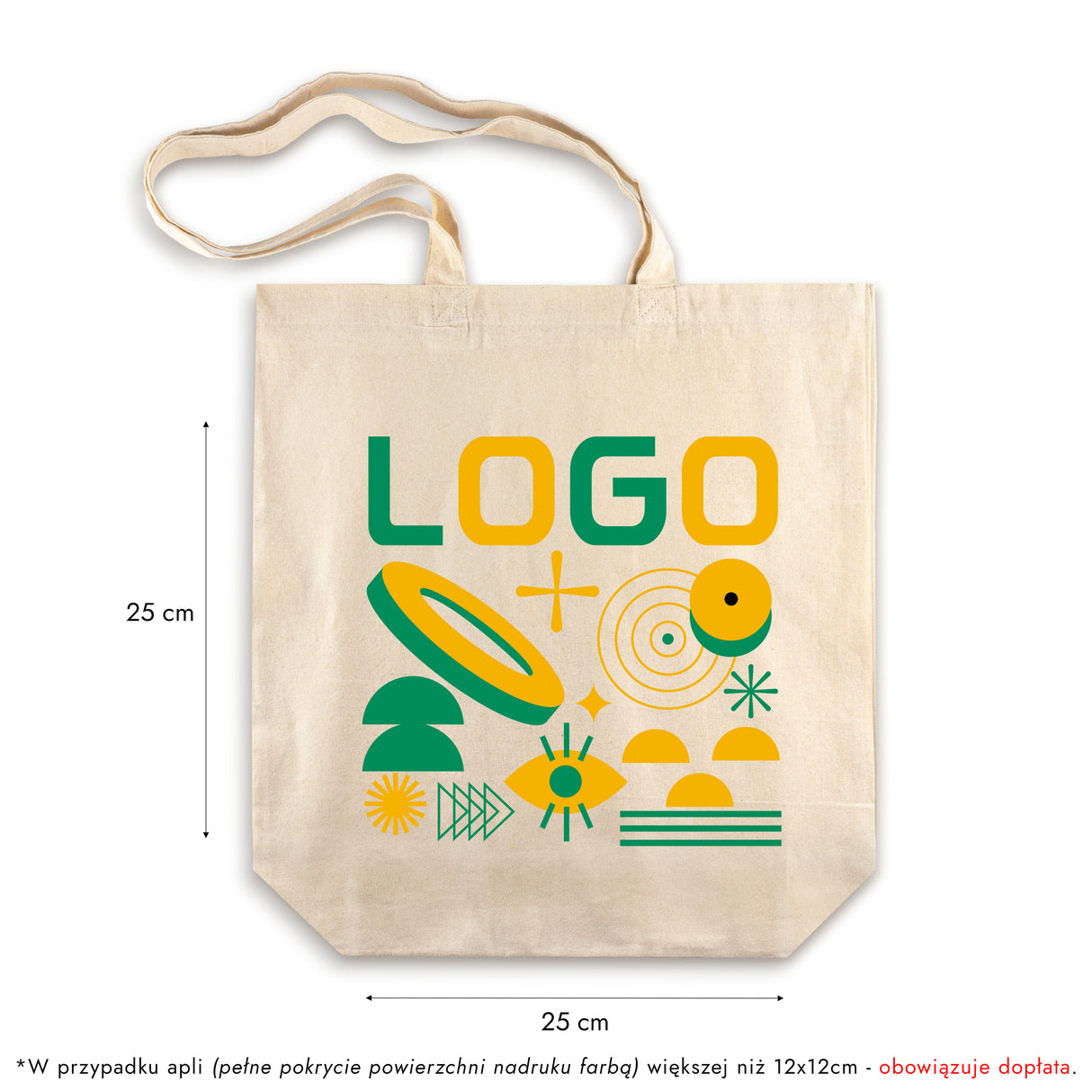 Torba bawełniana z własnym nadrukiem 380x80x420mm ecru 145g/m2