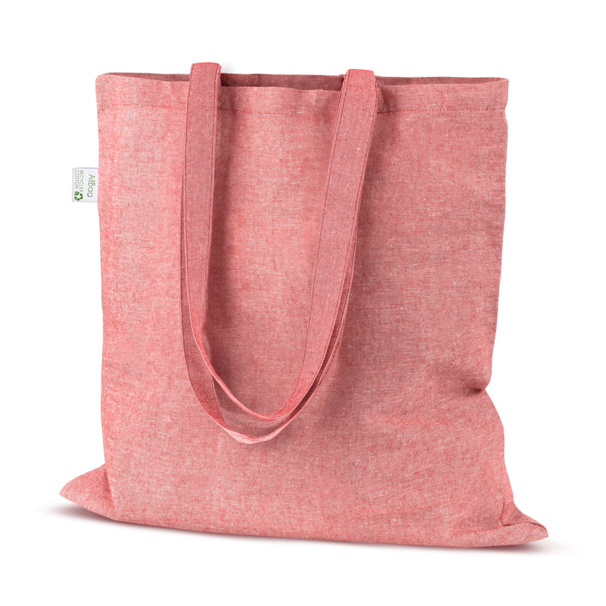 Torba bawełniana 380x420mm Czerwona recykling Uchwyt: 70cm