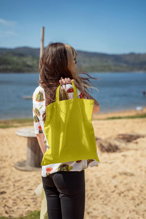 Torba bawełniana 380x420mm Żółta Uchwyt: 35 cm