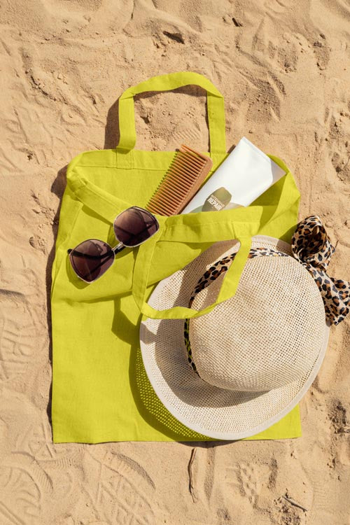 Torba bawełniana 380x420mm Żółta Uchwyt: 35 cm