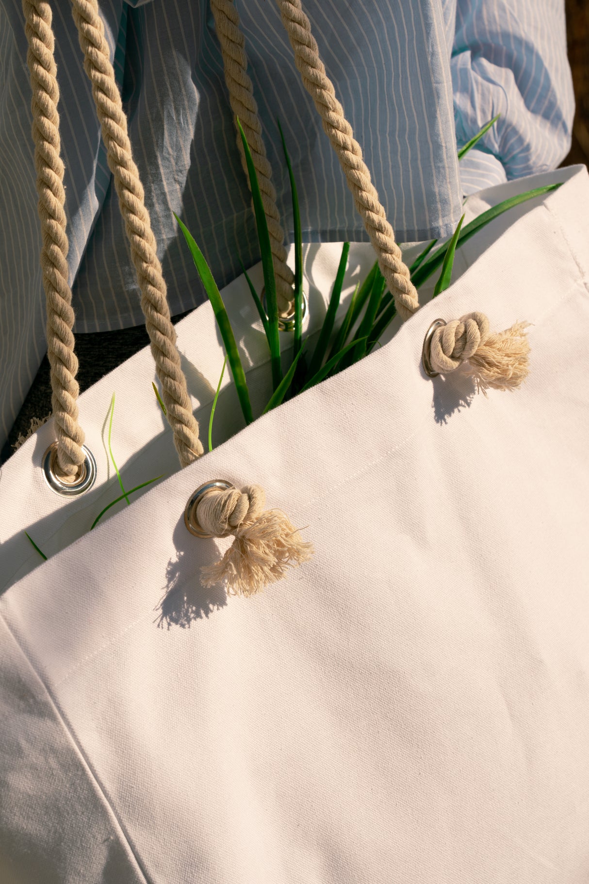 Torba bawełniana Biała 420x140x140x380mm Plażowa