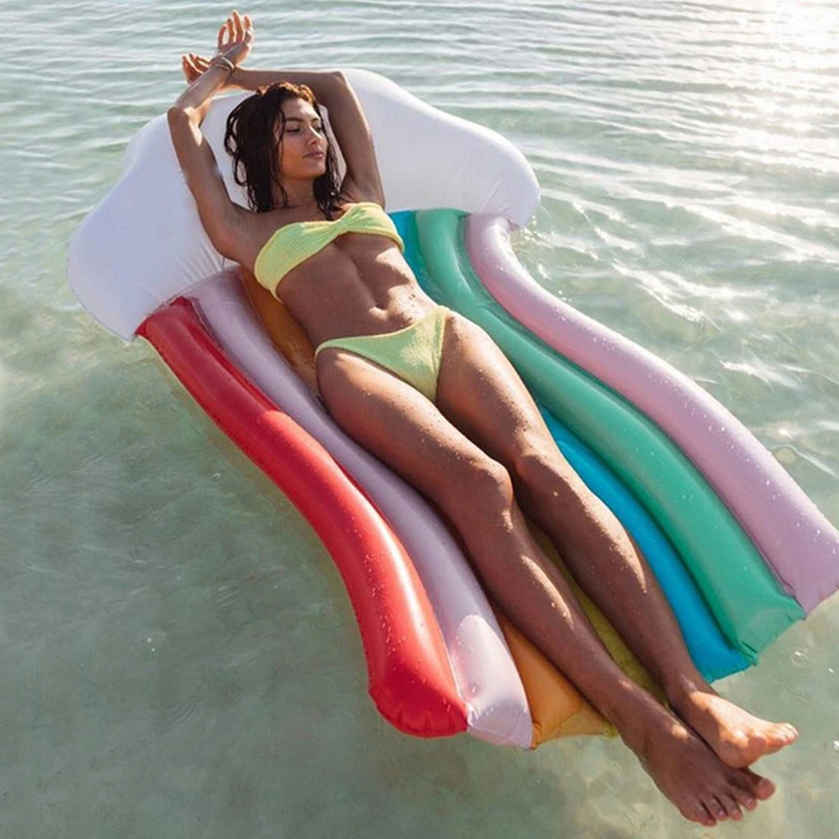 Materac do Pływania Tęcza Kolorowy