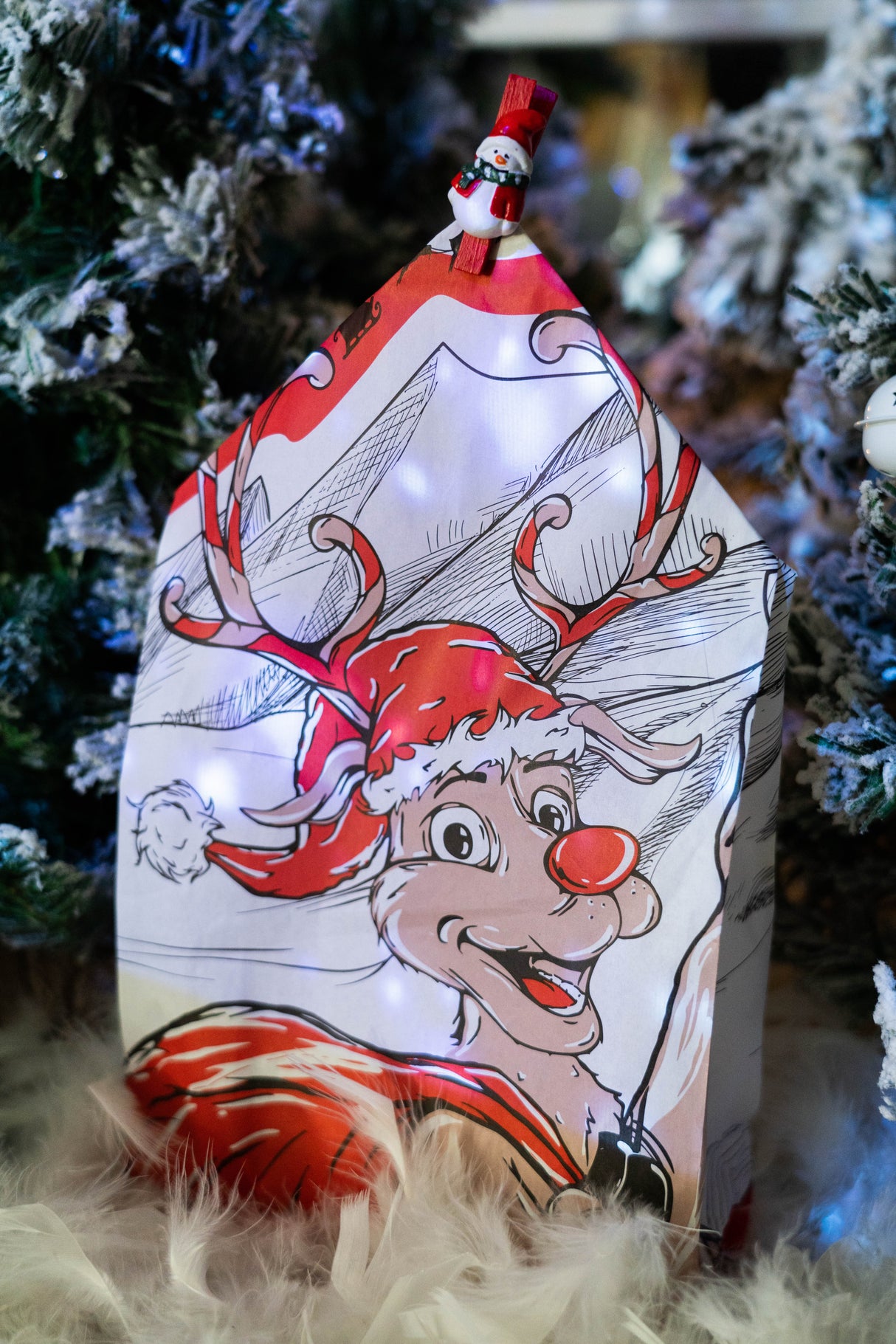 Torby papierowa świąteczne 180x80x360mm Para Reniferów 10szt.