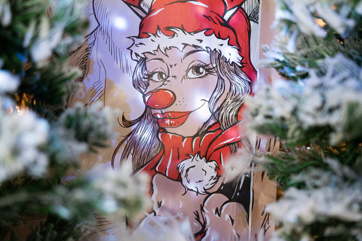 Torby papierowa świąteczne 180x80x360mm Para Reniferów 10szt.