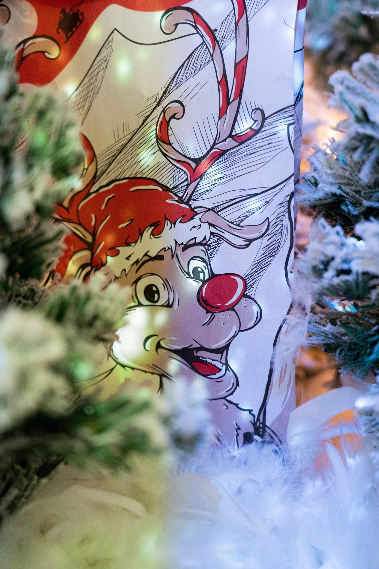 Torby papierowa świąteczne 180x80x360mm Para Reniferów 10szt.