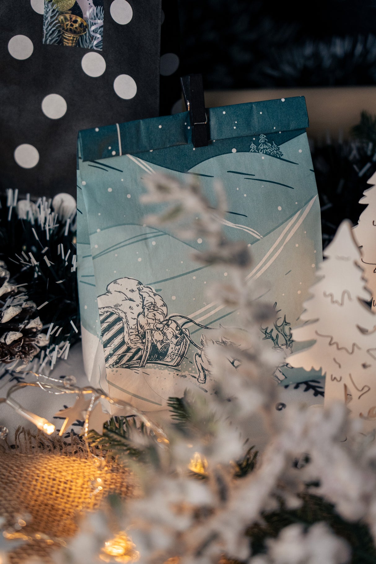 Torby papierowa świąteczne 120x50x220mm Choinka 25szt.