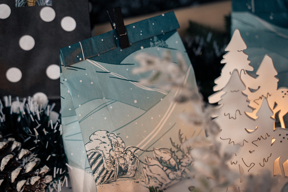 Torby papierowa świąteczne 120x50x220mm Choinka 25szt.