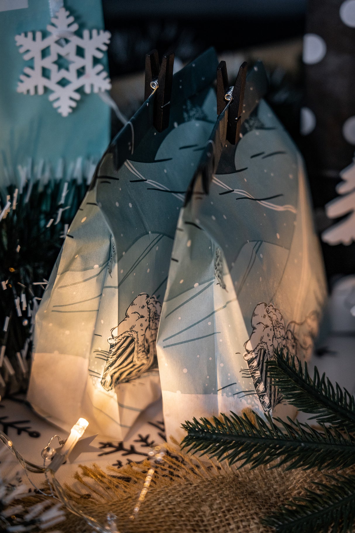 Torby papierowa świąteczne 120x50x220mm Choinka 25szt.