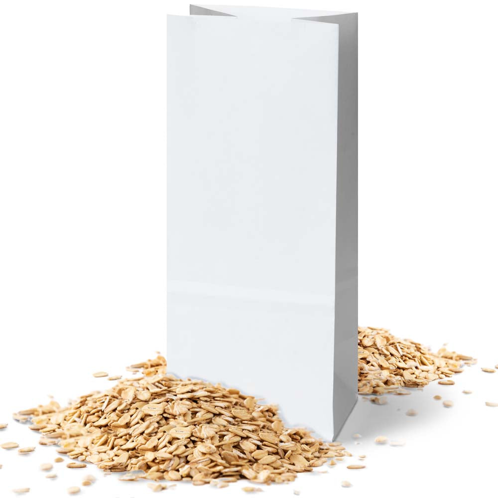 Torba papierowa klockowa 80x65x190mm Biała 1000szt.