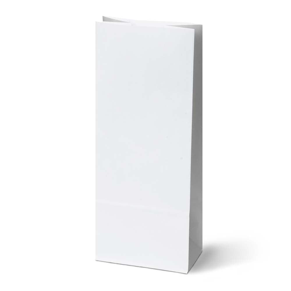 Torba papierowa klockowa 100x70x260mm Biała 1000szt.