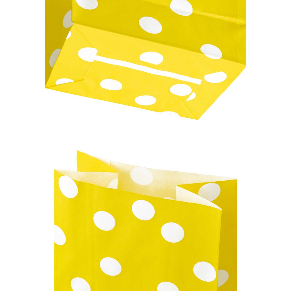 Torba papierowa klockowa 100x70x280 mm w groszki Żółta 10 szt.