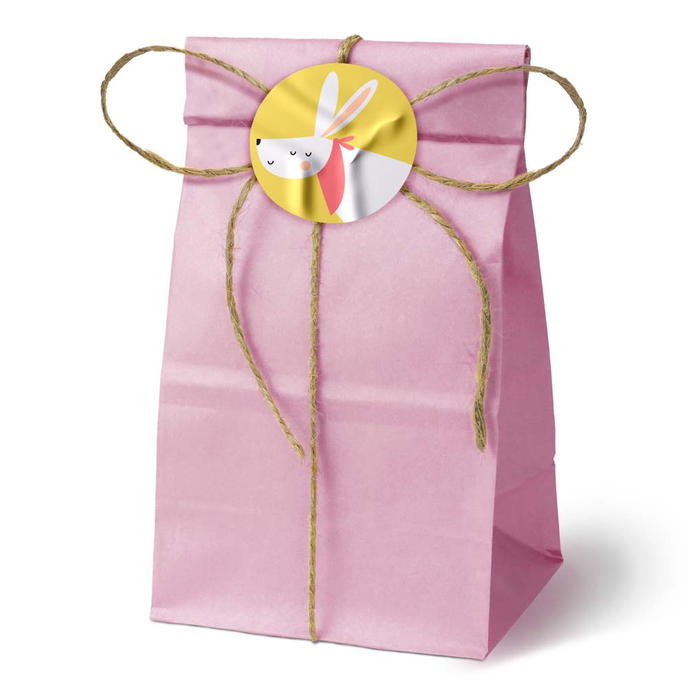 Torba papierowa klockowa 100x70x280mm Różowa