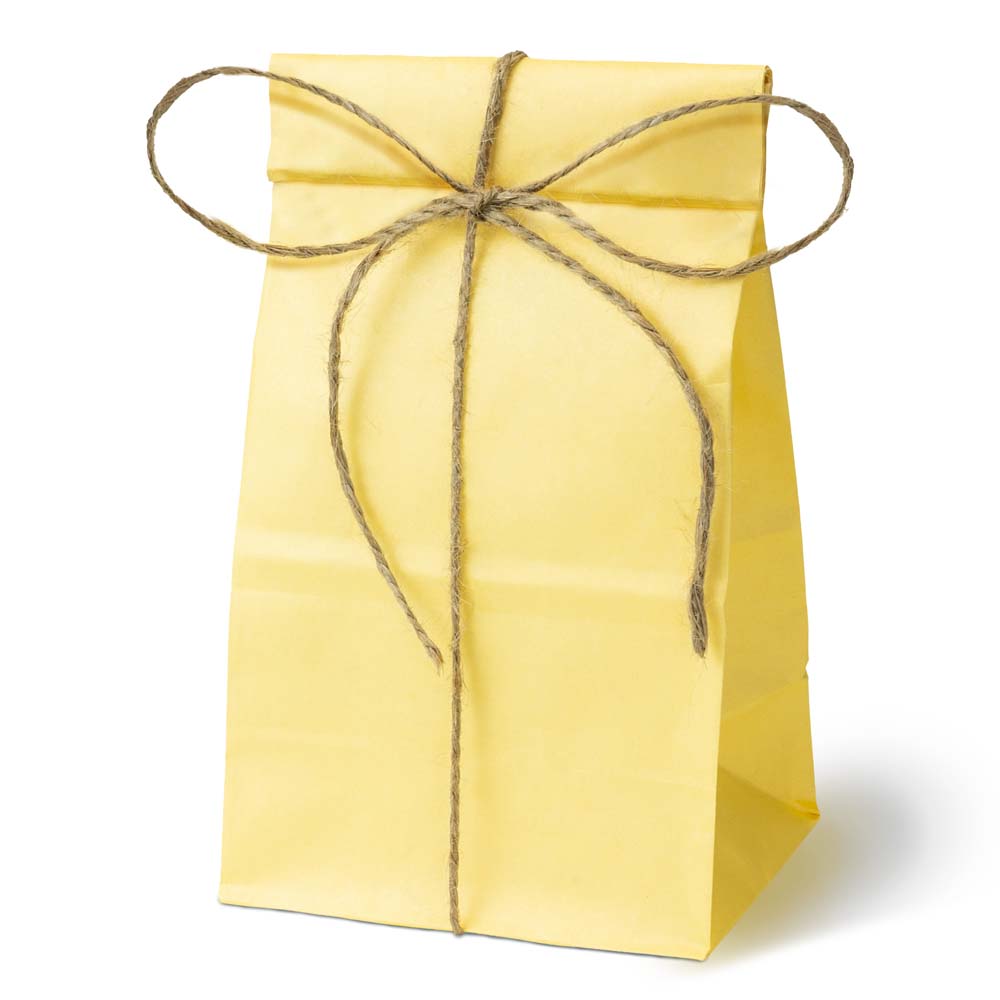 Torba papierowa klockowa 100x70x280mm Żółta