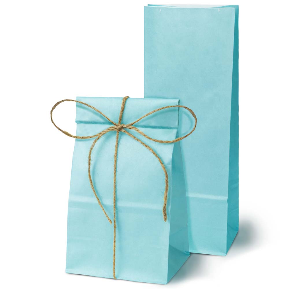 Torba papierowa klockowa 100x70x280mm Niebieska