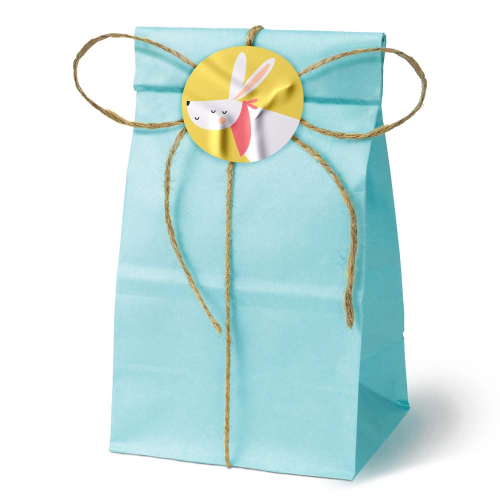 Torba papierowa klockowa 100x70x280mm Niebieska