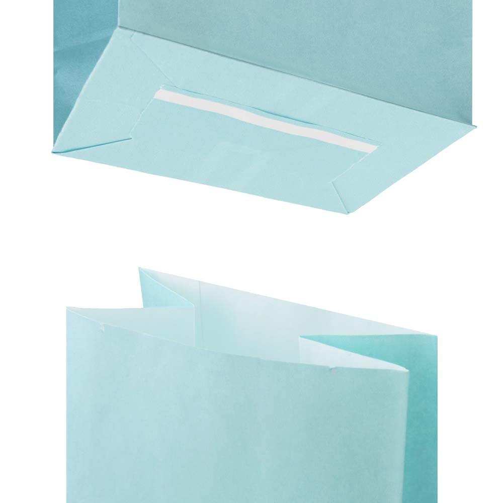 Torba papierowa klockowa 100x70x280mm Niebieska