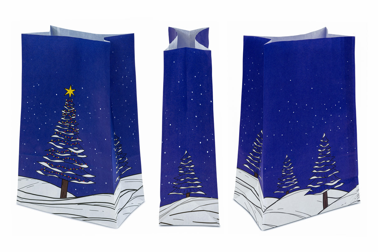 Torba papierowa świąteczna 160x80x270mm Choinka