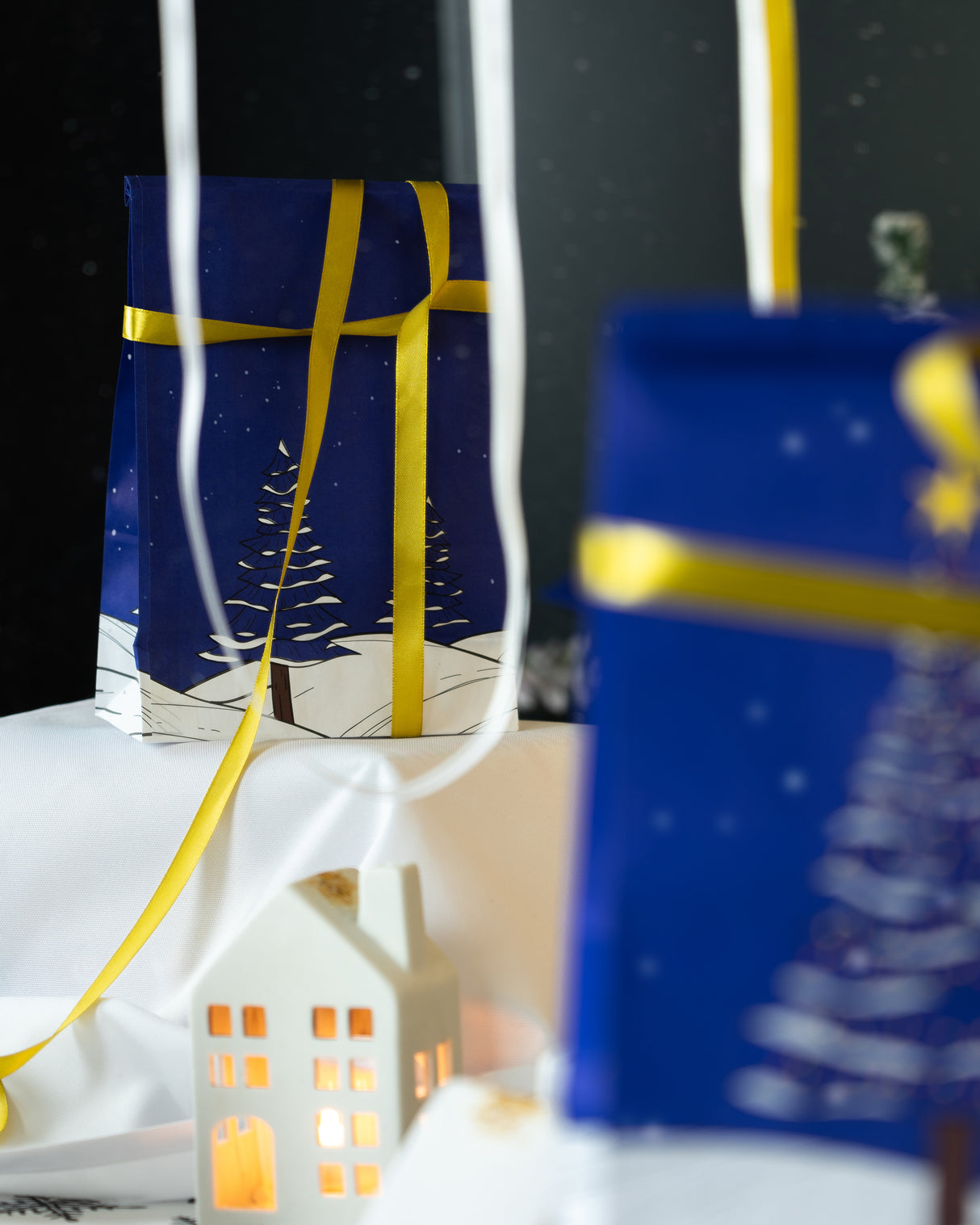 Torba papierowa świąteczna 160x80x270mm Choinka