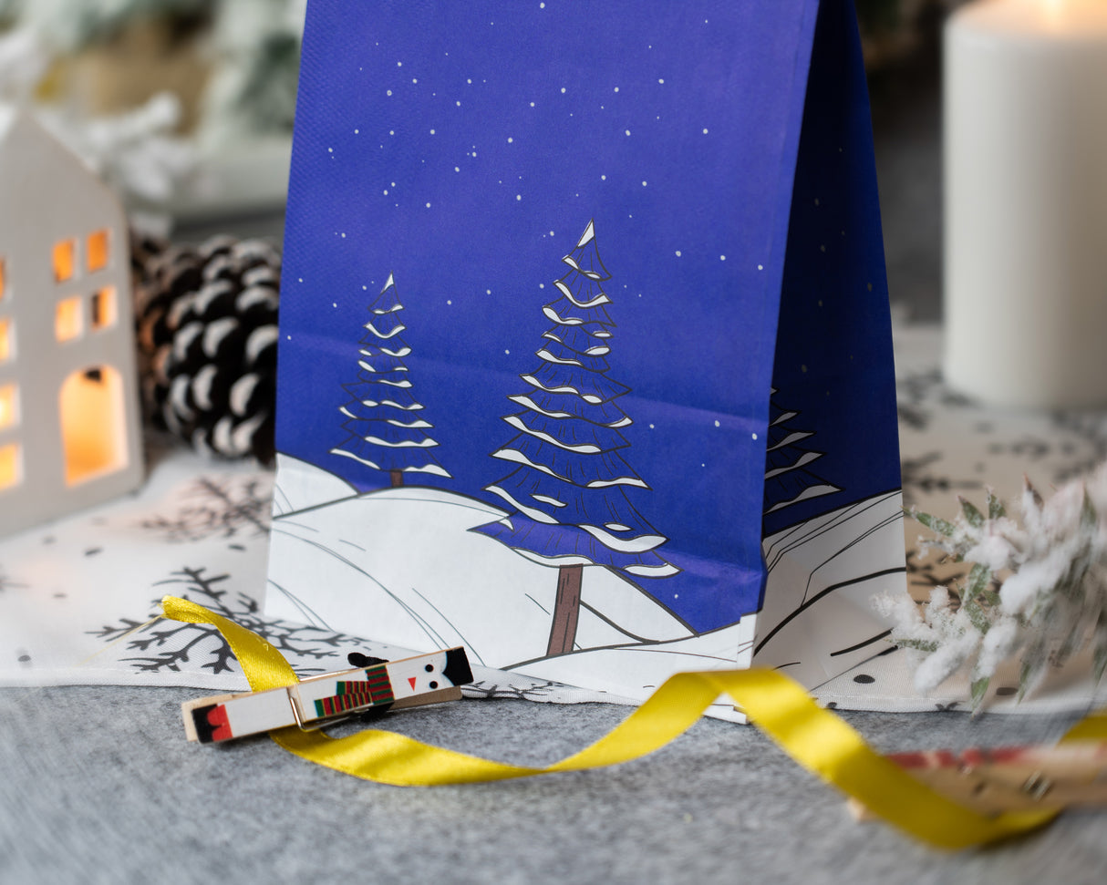 Torba papierowa świąteczna 160x80x270mm Choinka