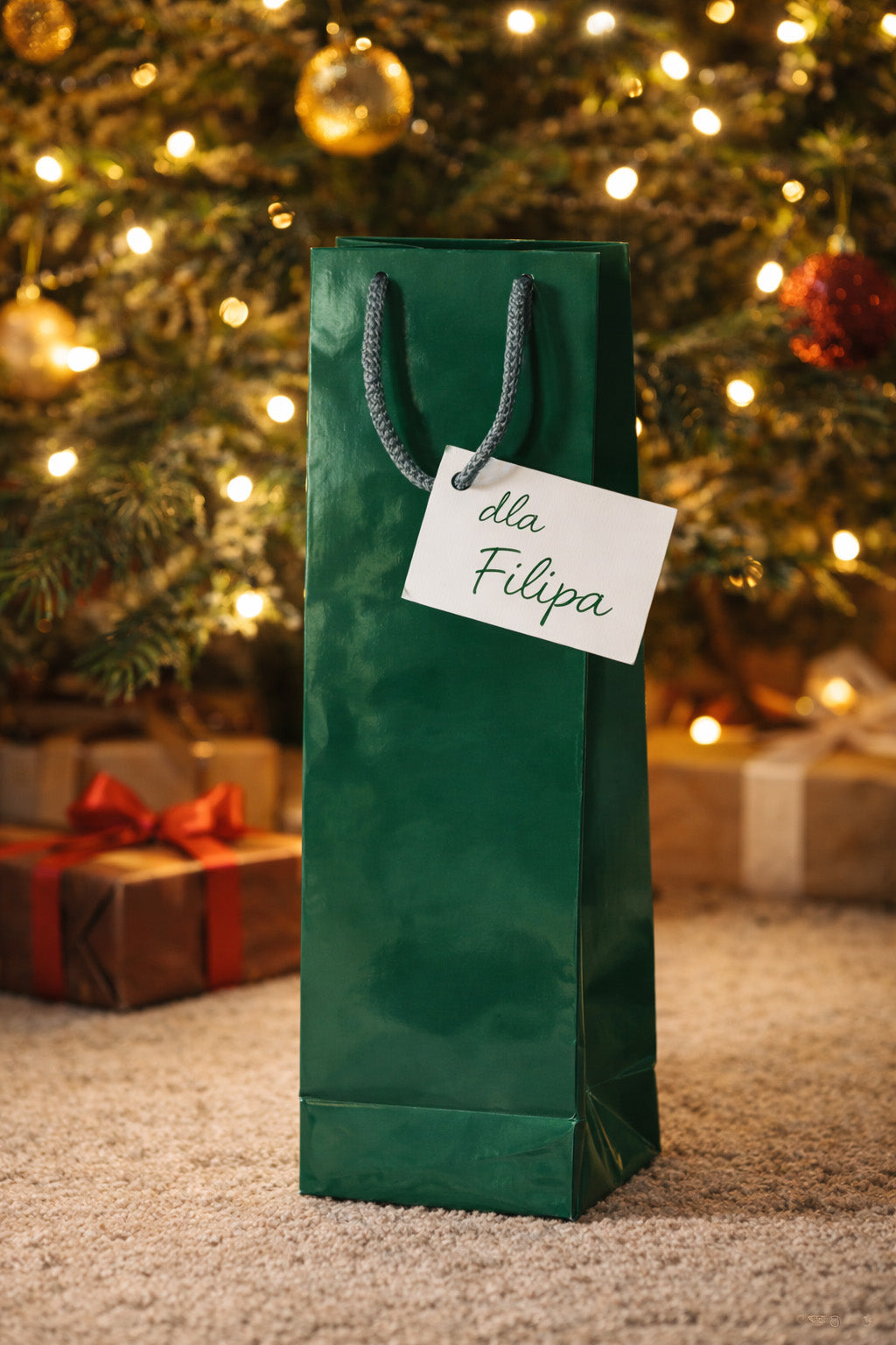 Torba Laminowana z Uchwytem Sznurkowym 110x90x400mm Zielona