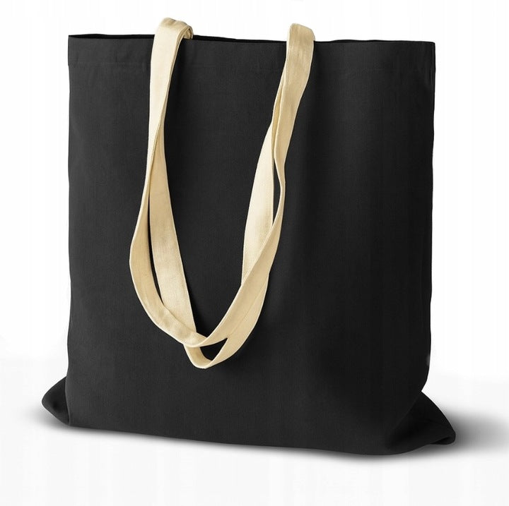 Torba bawełniana 380x420mm czarna z uchwytami Ecru