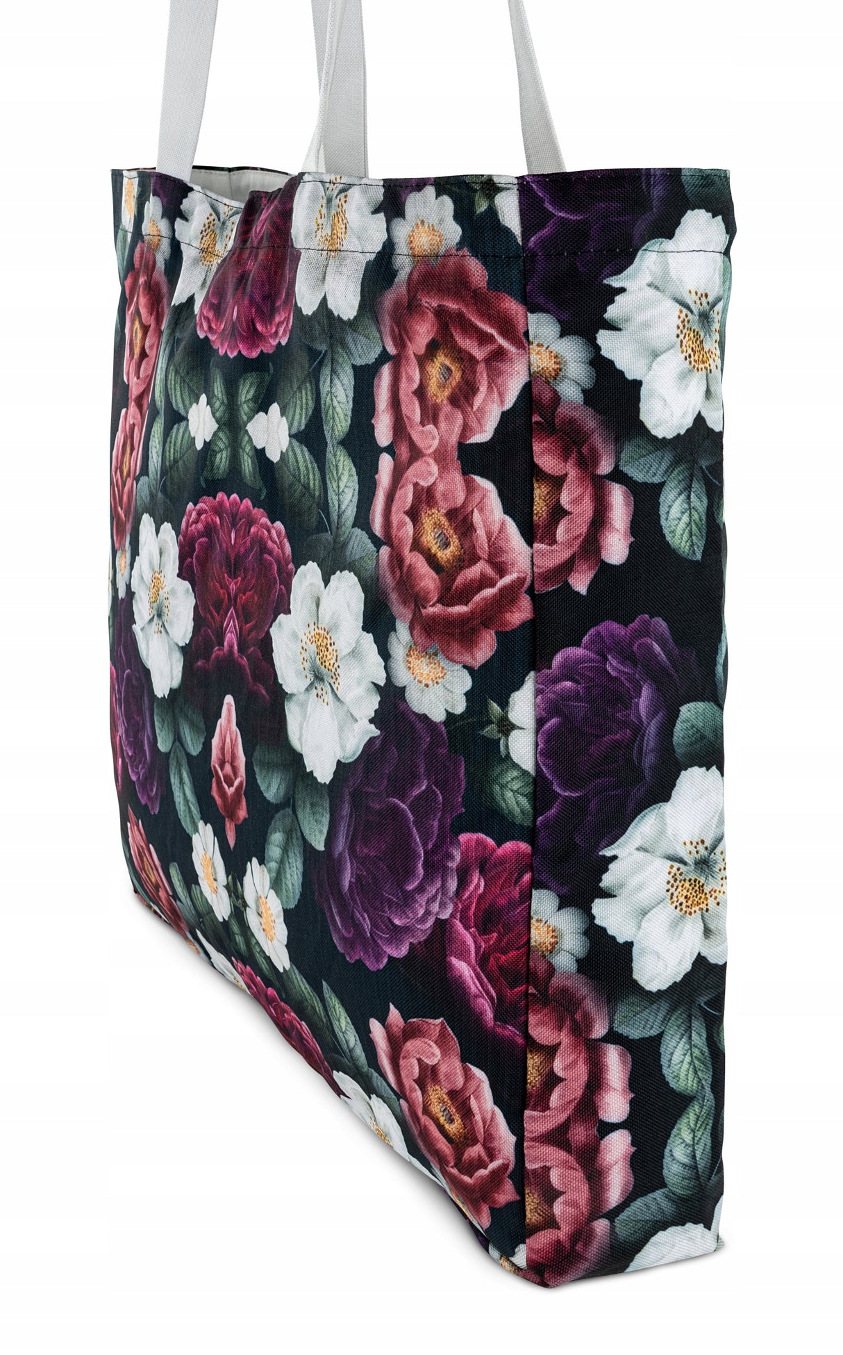 Torba plażowa OXFORD Ciemne kwiaty 45x38cm