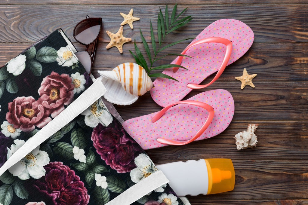 Torba plażowa OXFORD Ciemne kwiaty 45x38cm